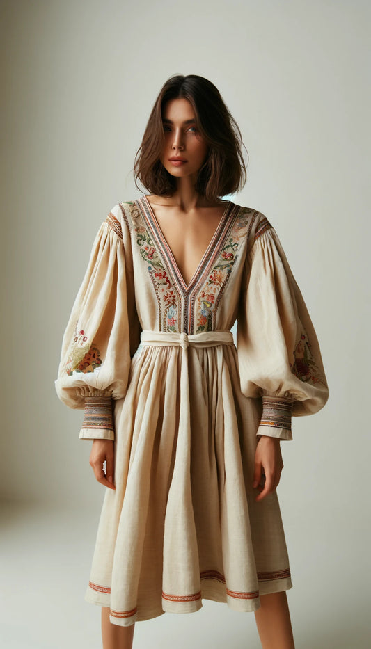 Hemp boho dress